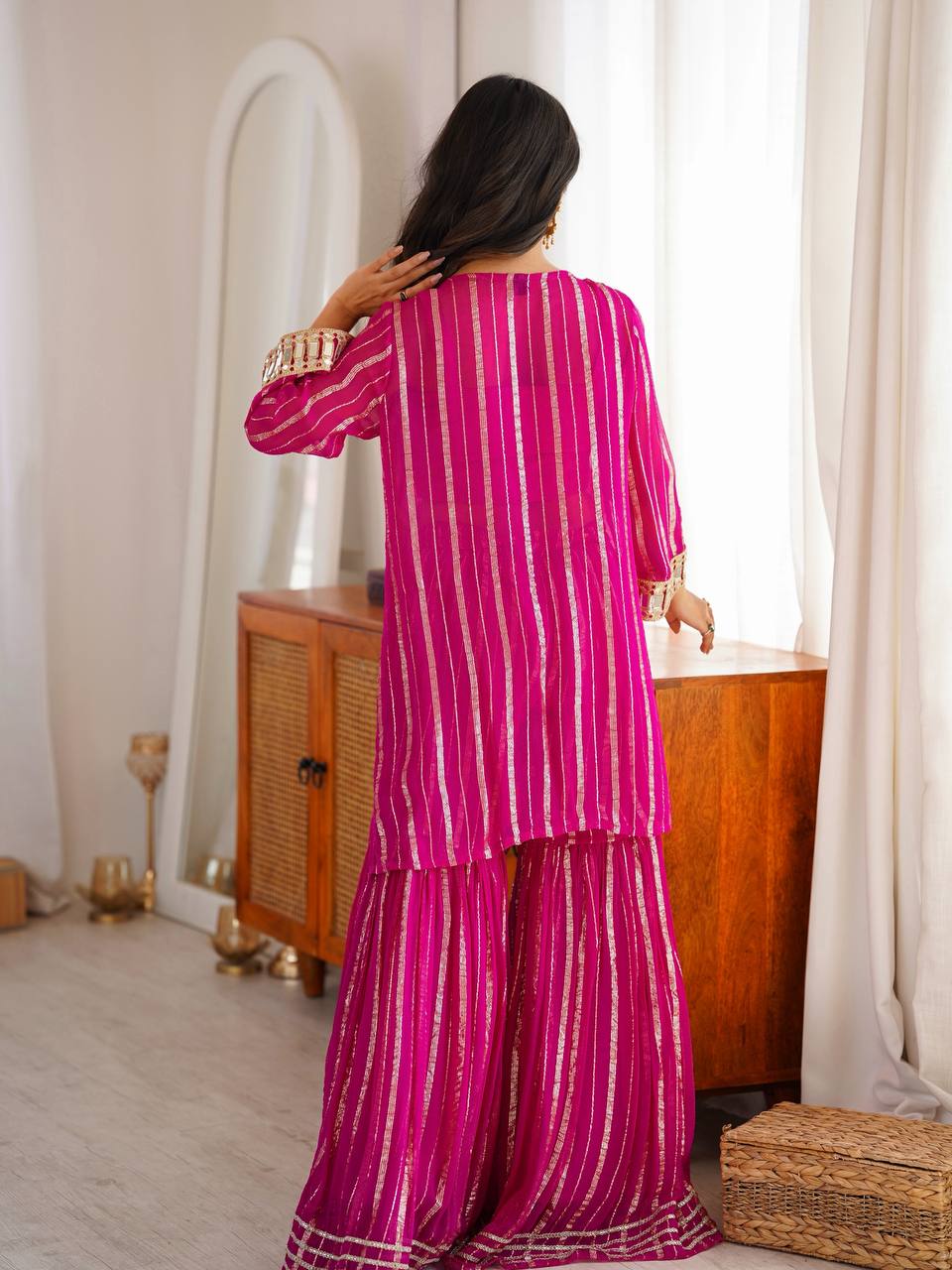 Indian Festive Pink Outfit Kurta Suit Set