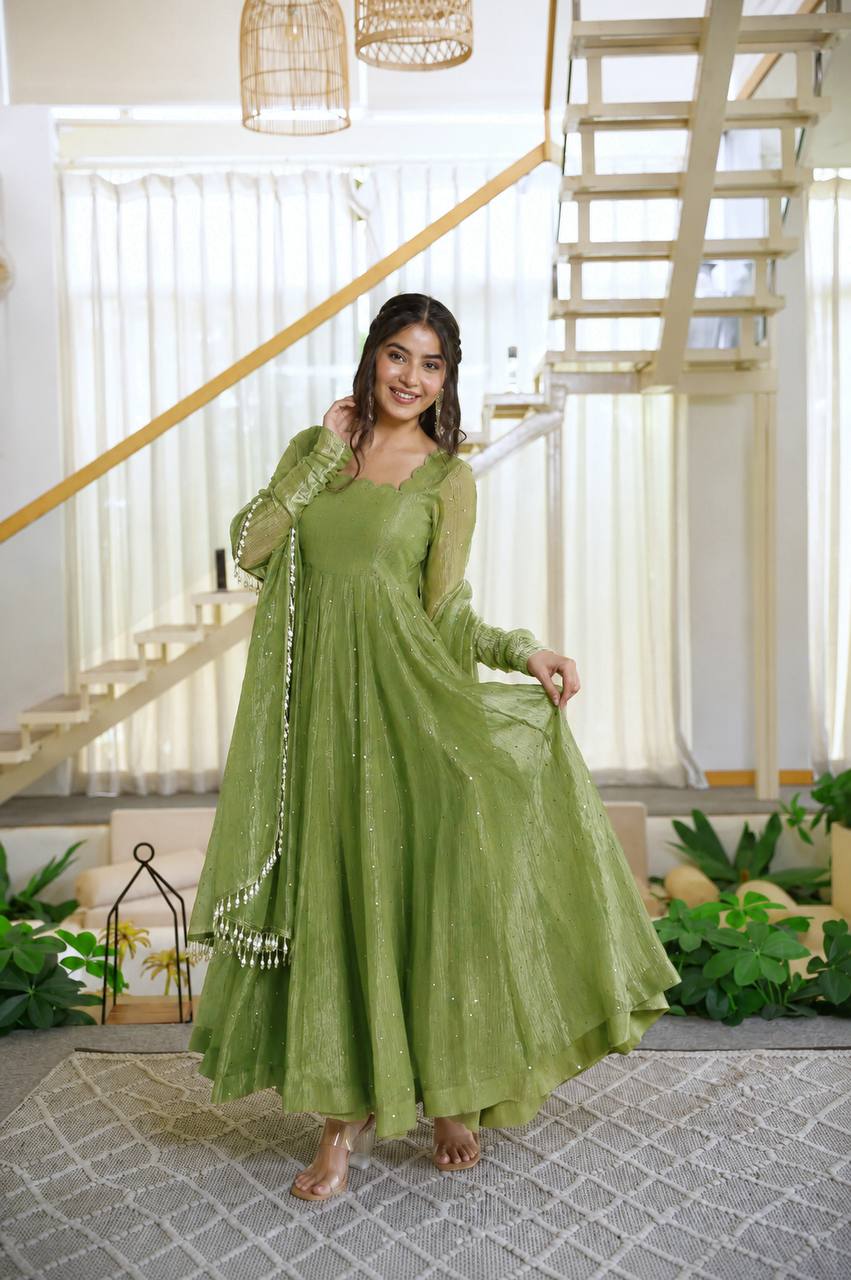 Green Kurta Set for Women Suit Set