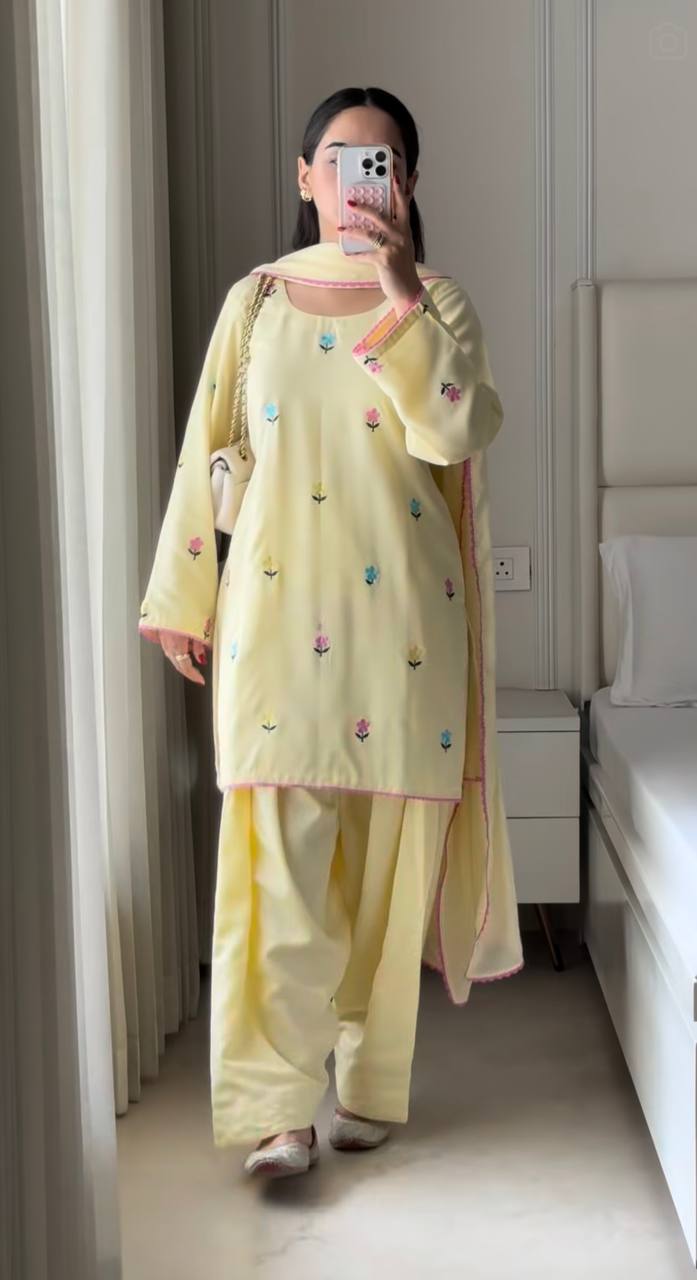 Sunshine Floral Ethnic Kurta Suit Set
