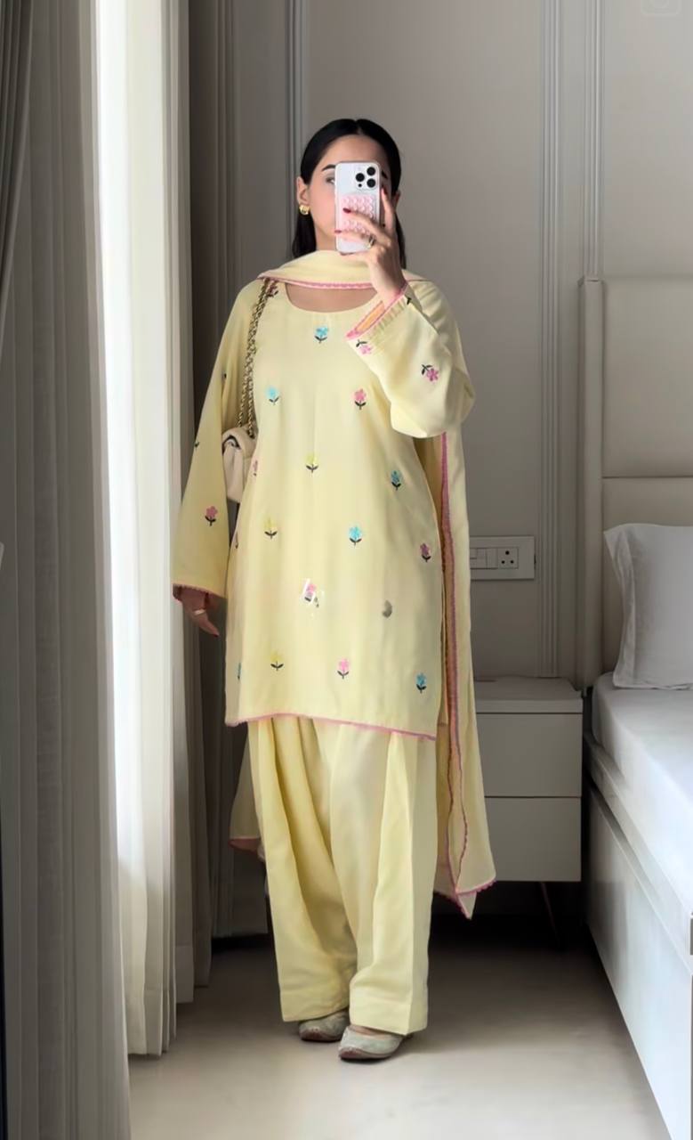 Sunshine Floral Ethnic Kurta Suit Set