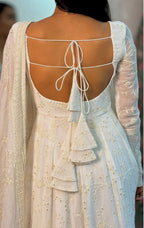 Ameira White Anarkali Suit Set