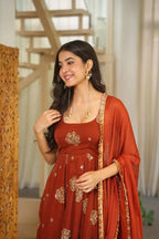 Ameera Rust Anarkali Suit Set