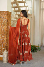 Ameera Rust Anarkali Suit Set