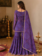 Purple sharara dress for women Suit Set