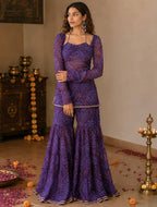 Purple sharara dress for women Suit Set