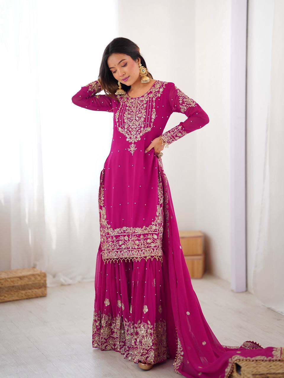 Aneesha Blush Pink Majesty Suit Set
