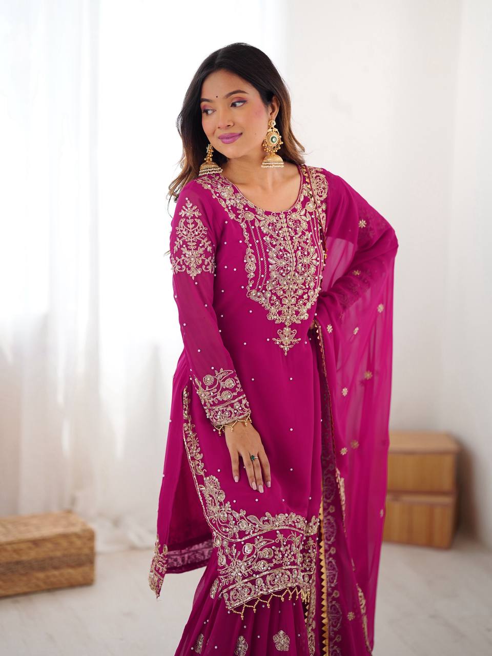 Aneesha Blush Pink Majesty Suit Set