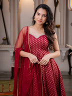 Maroon Majesty Couture Anarkali Suit Set