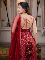 Maroon Majesty Couture Anarkali Suit Set