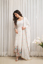Karishma White Anarkali Suit Set