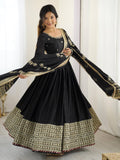 Luxury Black Gold Wedding Anarkali Suit Set