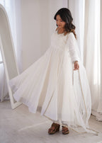 Afsana White Luxury Anarkali Suit Set