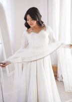 Afsana White Luxury Anarkali Suit Set