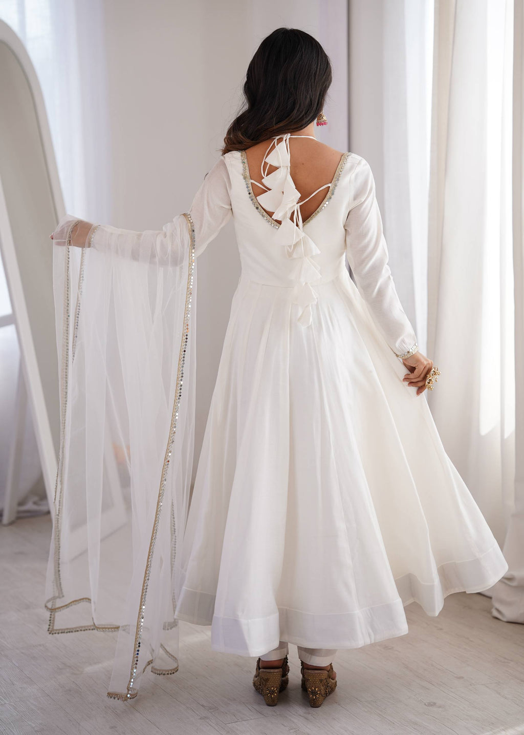 Afsana White Luxury Anarkali Suit Set