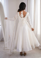 Afsana White Luxury Anarkali Suit Set