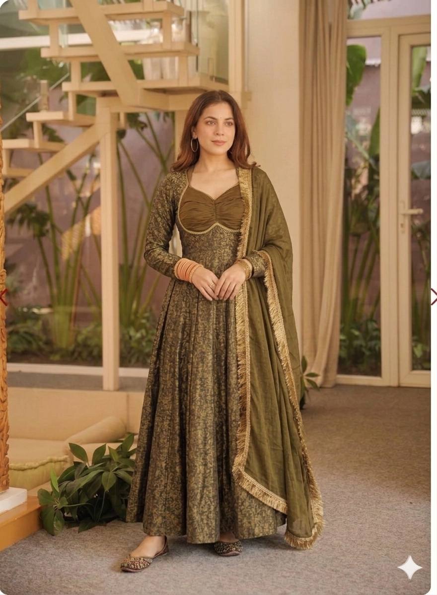 Zaitoon Meher Goldwork Anarkali Suit Set