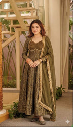 Zaitoon Meher Goldwork Anarkali Suit Set