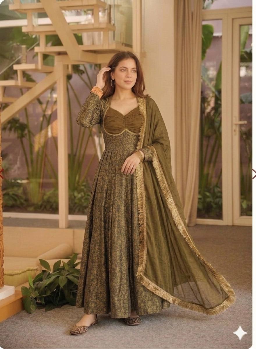 Zaitoon Meher Goldwork Anarkali Suit Set