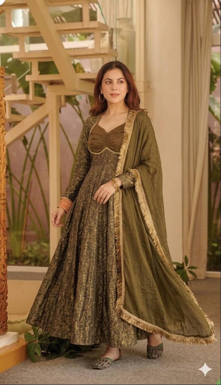 Zaitoon Meher Goldwork Anarkali Suit Set
