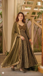 Zaitoon Meher Goldwork Anarkali Suit Set
