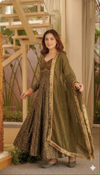Zaitoon Meher Goldwork Anarkali Suit Set