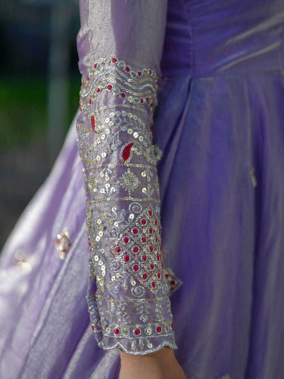 PIYA LAVENDER  EMBROIDARY ANARKALI SUIT SET
