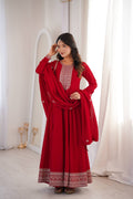 Classic Red Festive Anarkali Suit Set