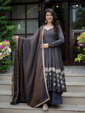 Charcoal Elegance Anarkali Suit Set
