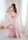 Rose Glow Designer Mirror Work Ethnic Sharara Suit Set