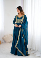 Ophirya Midnight Cascade Anarkali Suit Set