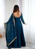 Ophirya Midnight Cascade Anarkali Suit Set