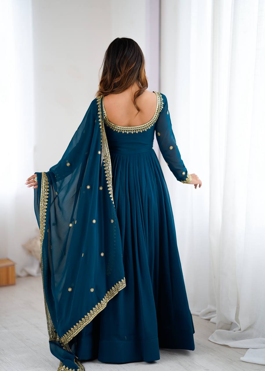 Ophirya Midnight Cascade Anarkali Suit Set