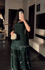 Bottle green ethnic wear for women suit set