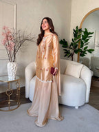 Peach Wedding wear Kurta Suit Set