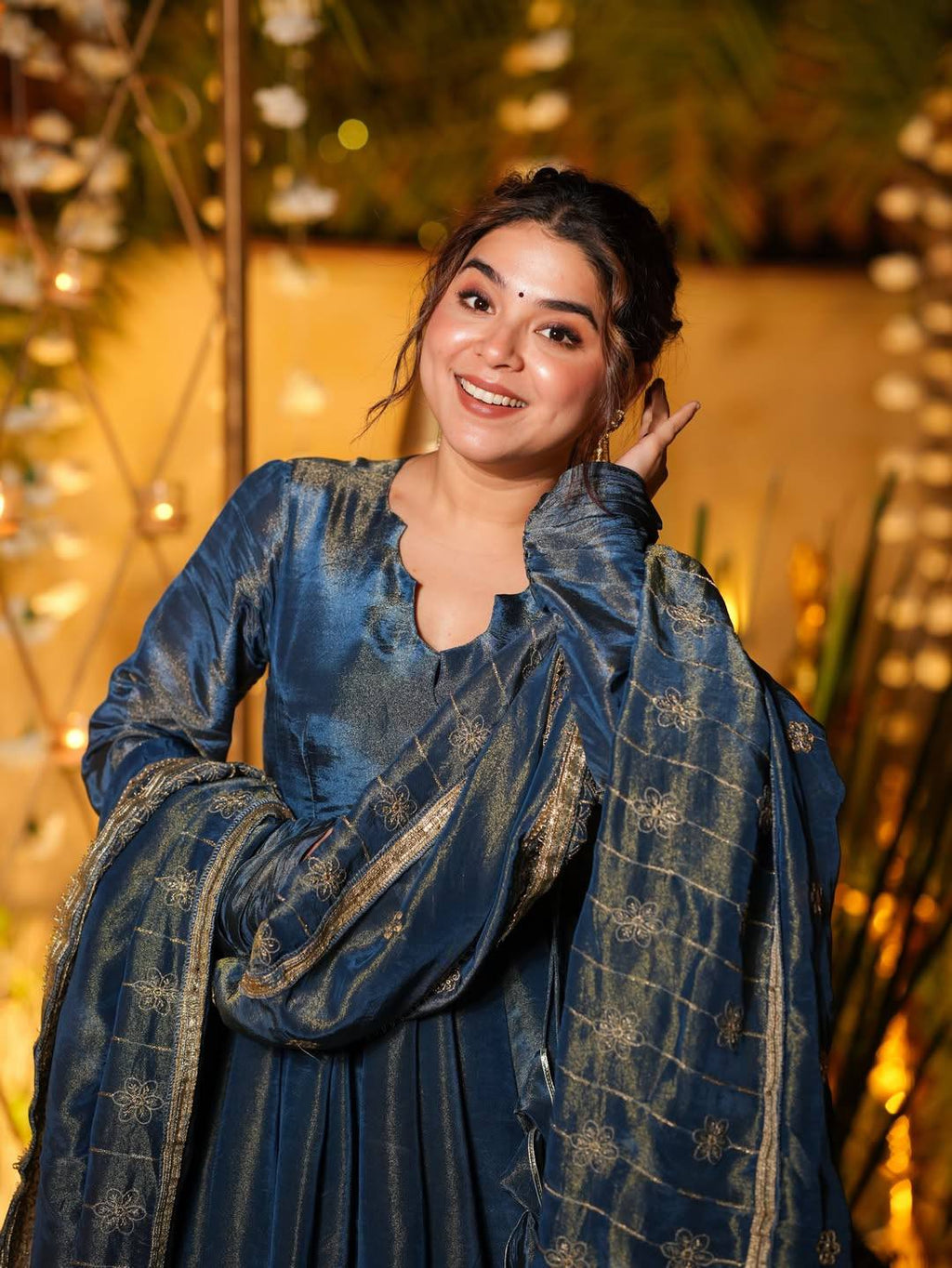 Mehrin  Blue Opulence Anarkali Suit set