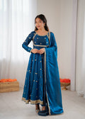 AURA BLUE ANARKALI SUIT SET