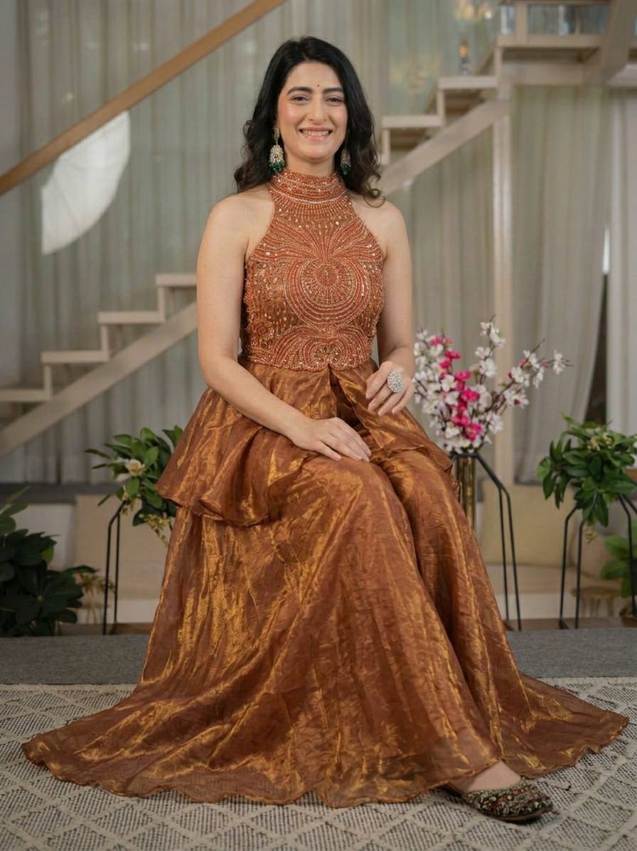 Coppe Celestia Couture Palazzo Suit Set