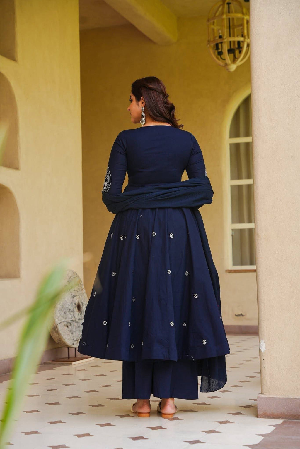 AARABA MIDNIGHT BLUE ANARKALI SUIT SET