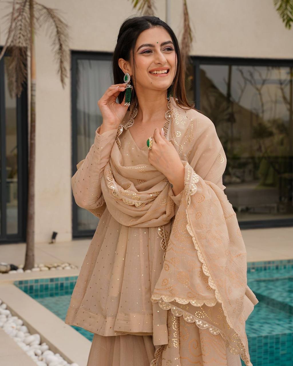 Miraya Desert Pearl Couture Suit Set