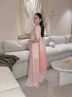 Rich Pink Petal Embroidered Suit Set