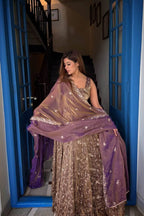 SANAM MOCHA ELEGANCE ANARKALI SUIT SET