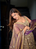 SANAM MOCHA ELEGANCE ANARKALI SUIT SET