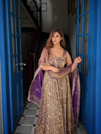 SANAM MOCHA ELEGANCE ANARKALI SUIT SET