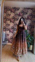 Mohrina Cocoa Anarkali Suit Set