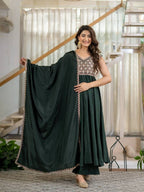Zarifa Green Anarkali Suit Set