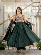 Zarifa Green Anarkali Suit Set