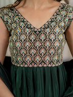 Zarifa Green Anarkali Suit Set
