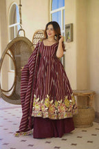 Imperial Maroon Heritage Anarkali Suit Set