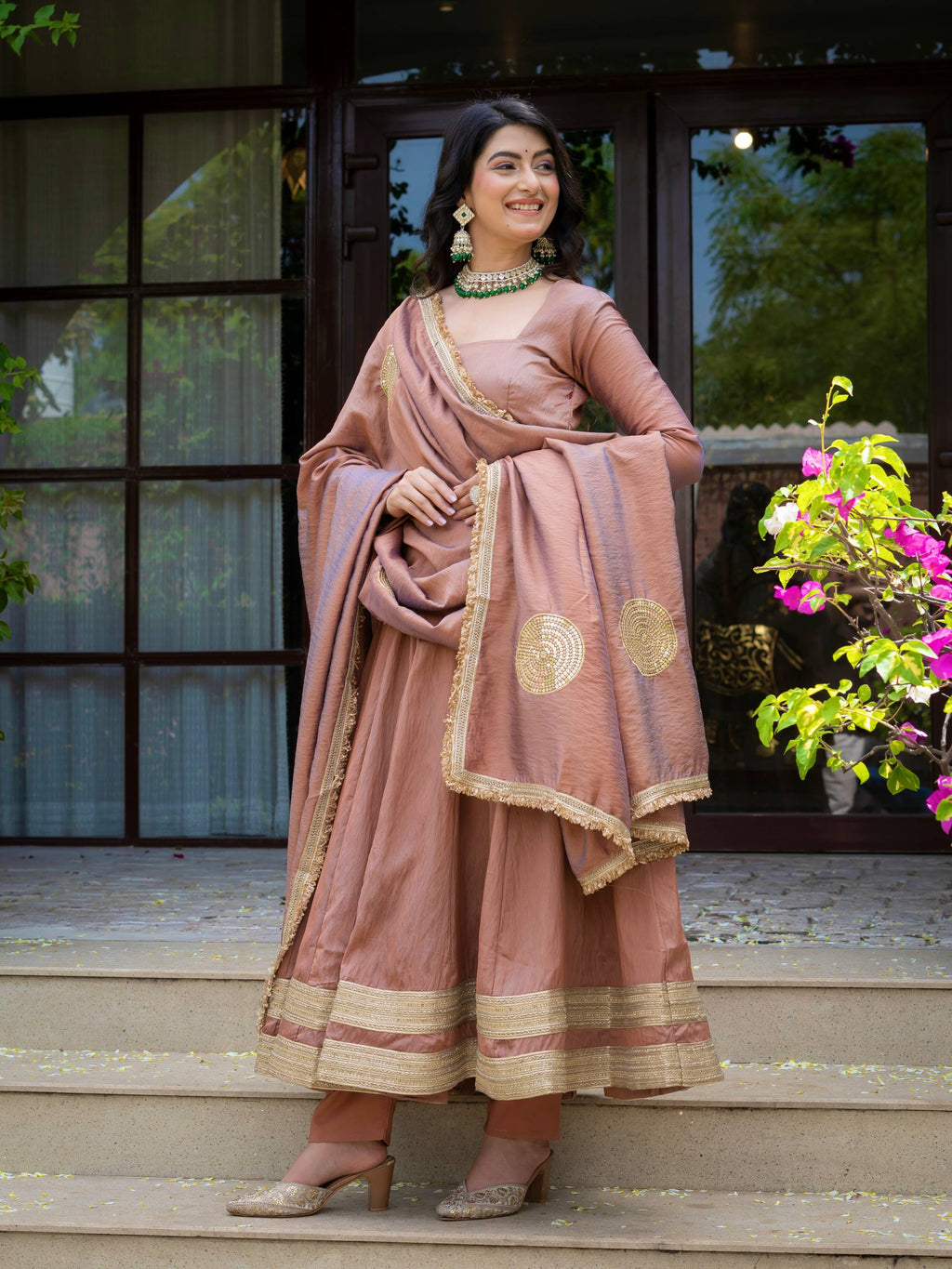 Rosewood Elegance Anarkali Suit Set