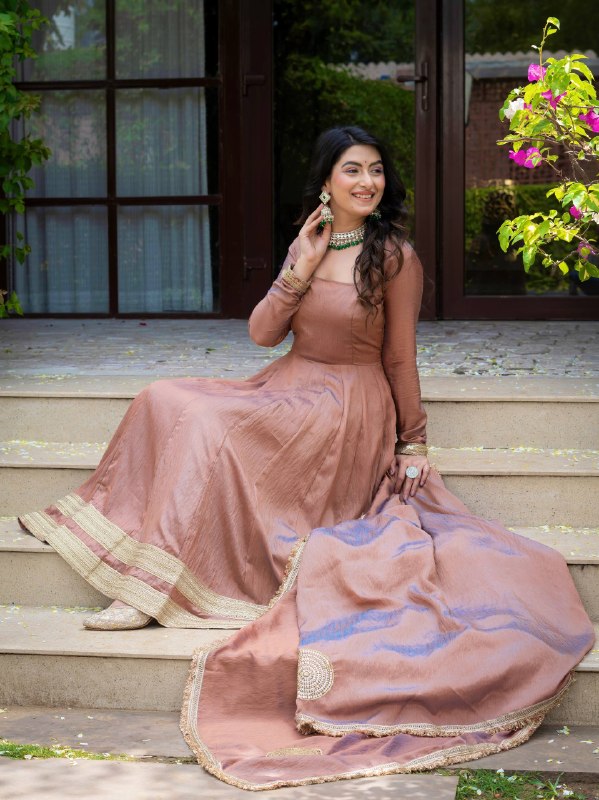 Rosewood Elegance Anarkali Suit Set